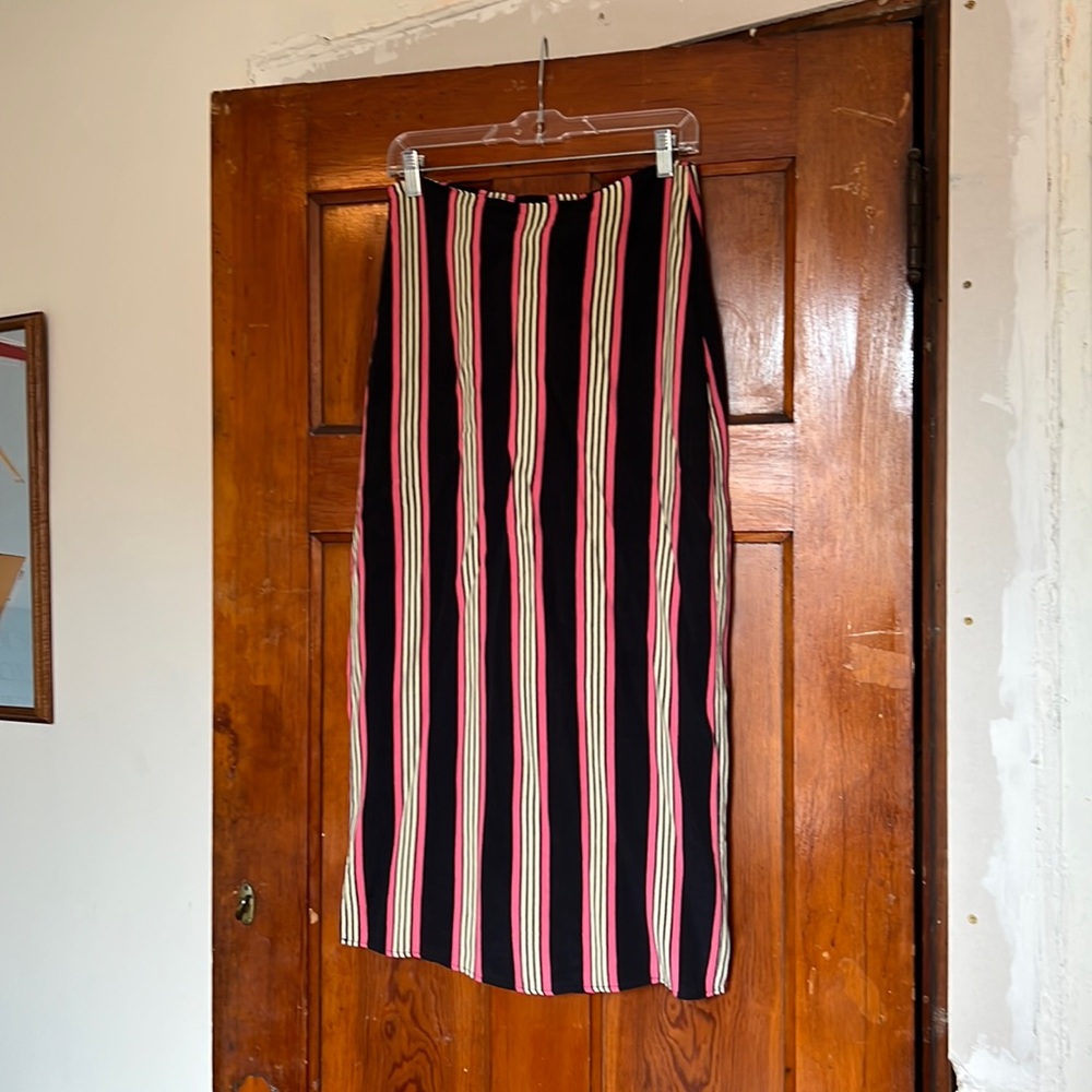 Striped Reformation midi skirt